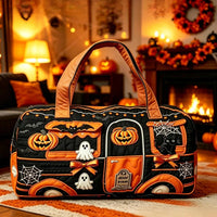 Halloween Quilted Bus Pumpkin Bag Women's Handbag Valentine's Day Gift Travel Bag Multi functional Sports Short Distance Handbag