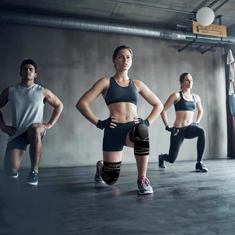 Copper Knee Braces With Strap for Knee Pain Women Men Joint Pain Relief Knee Support for Sports Working Running Weightlifting