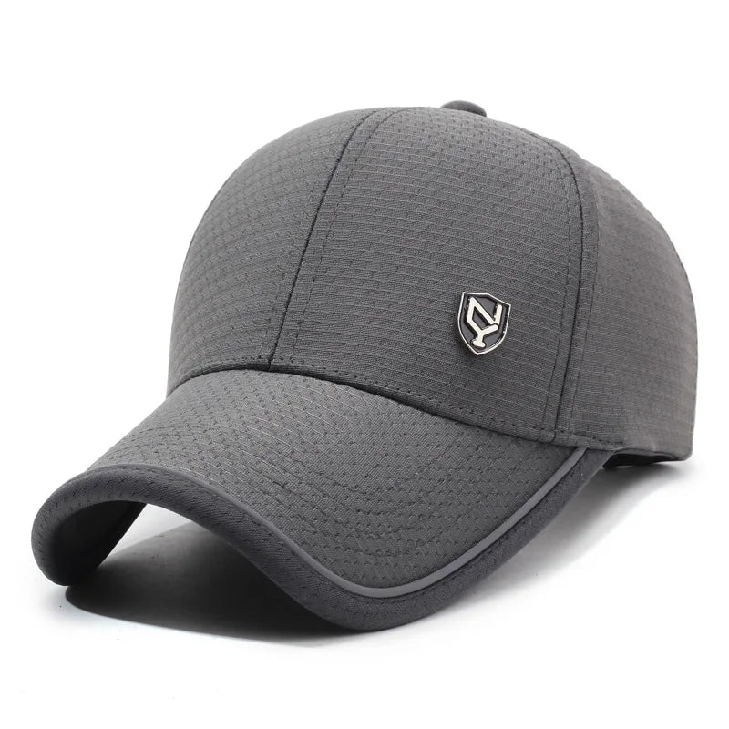 Summer Men's Black Breathable Cap Versatile Korean Version Versatile Men's Baseball Outdoor Recreational Fishing Sun Hat 56-60cm
