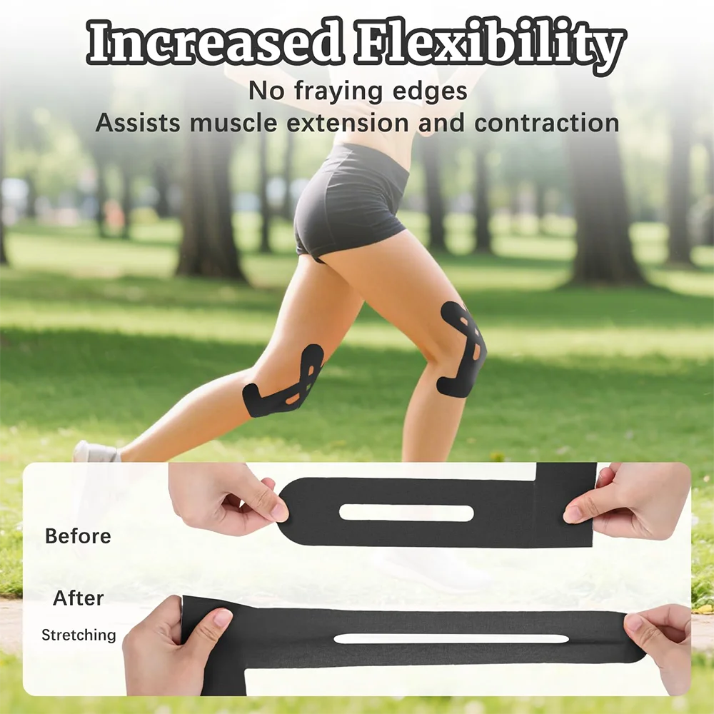 10pcs Kinesiology Tape for Knees, Knee Support & Stability, Knee Pain Relief Athletic Tape - Waterproof & Elastic, Breathable