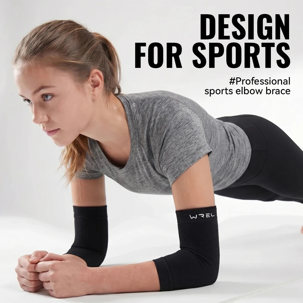 WRELS Elbow Brace Compression Arm Sleeve Breathable Ultralight Elbow Support Non Slip Men Women Basketball Gym Elbow Protector