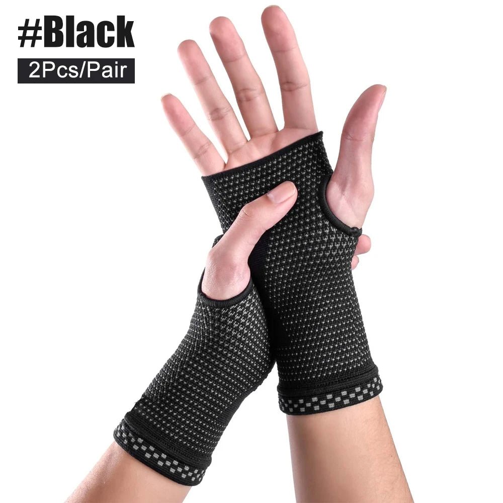 2Pcs Wrist Support Sleeve,Compression Gloves Carpal Tunnel for Women Men,Hand Brace Wrist Support Sleeves Tendonitis Pain Relief