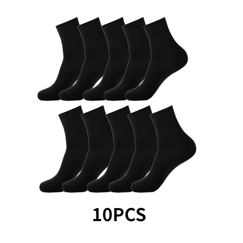 5/10 Pairs Men's Cotton Socks New Style Black Business Men Socks Soft Breathable Summer Winter for Male Socks Plus Size 38-45