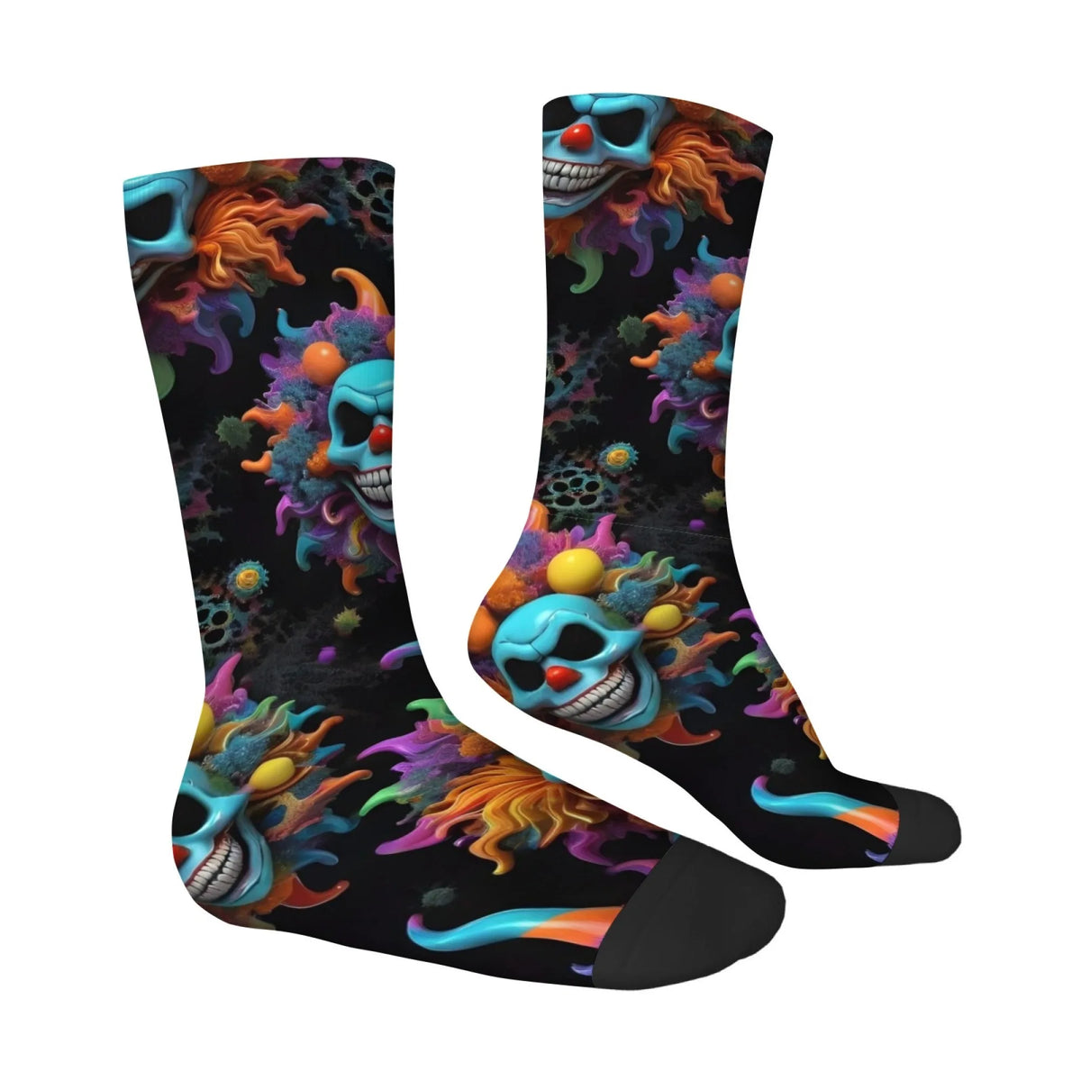 Funny Gothic Clown Skull Print Men's Socks Breathable and Skin-friendly Socks Novel Funny Harajuku Style Street Fashion Socks
