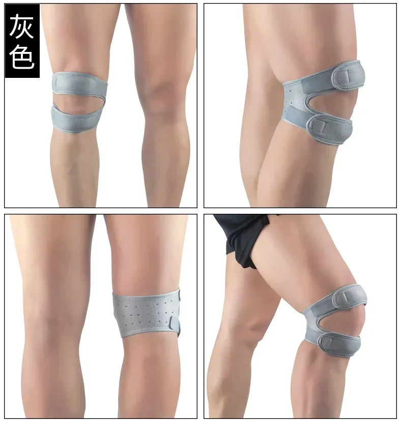 1 PC Sport Kneepad Double Patellar Knee Strap Adjustable Anti-Slip Knee Support Open Knee Wrap Band for Injury Joint Pain Relief