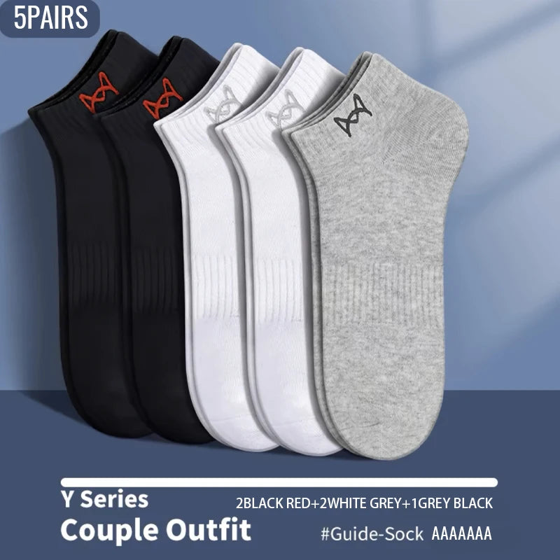 MiiOW Pure Cotton Short Sock Men Sport Non-Slip Invisible Ankle Sock Summer Anti Sweat Deodorant Breathable Business Dress Sock
