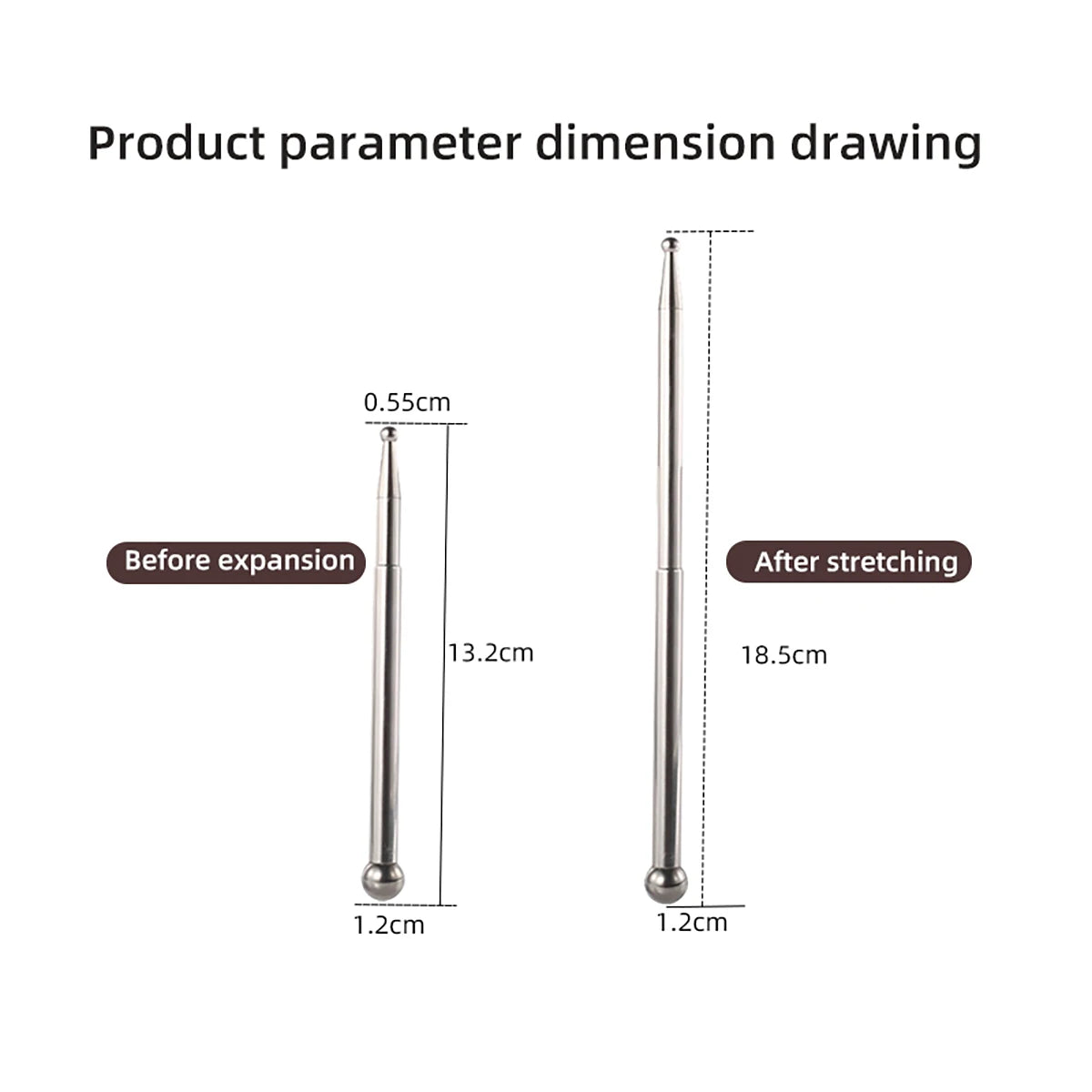 1pc Stretchable Massage Stick - Stainless Steel Acupuncture Rod - Facial Acupoint Pointing and Stiffening Massage Tool