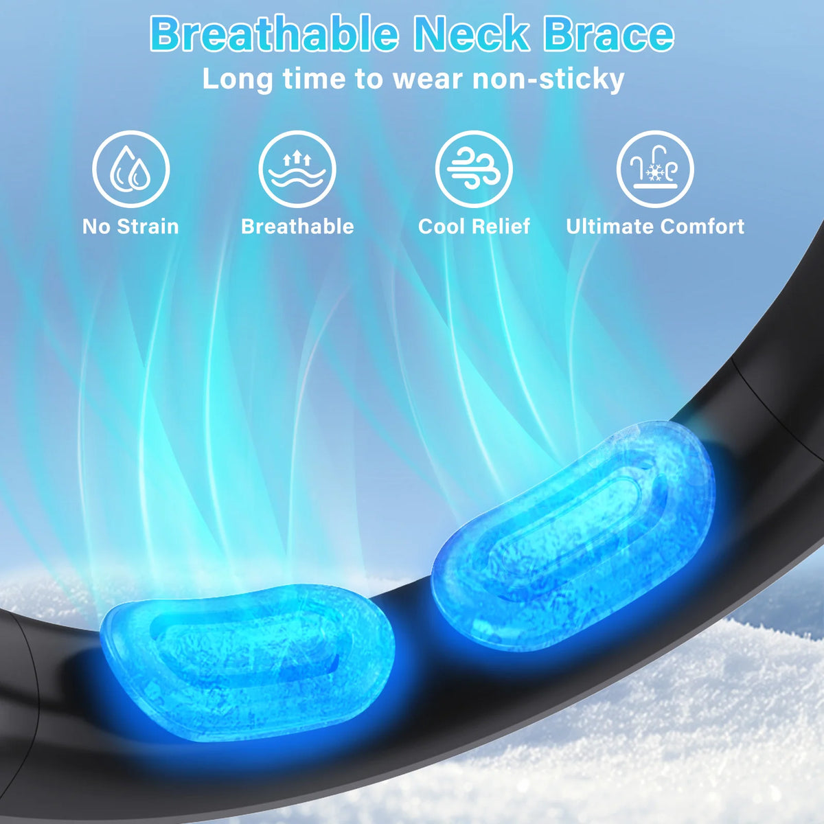 Portable Neck Fan with 5-Speed Silent Bladeless Design, Long-Lasting USB Rechargeable Cooling Device—Essential for Indoor and Outdoor Office Work, Reading, Sports, and Leisure.