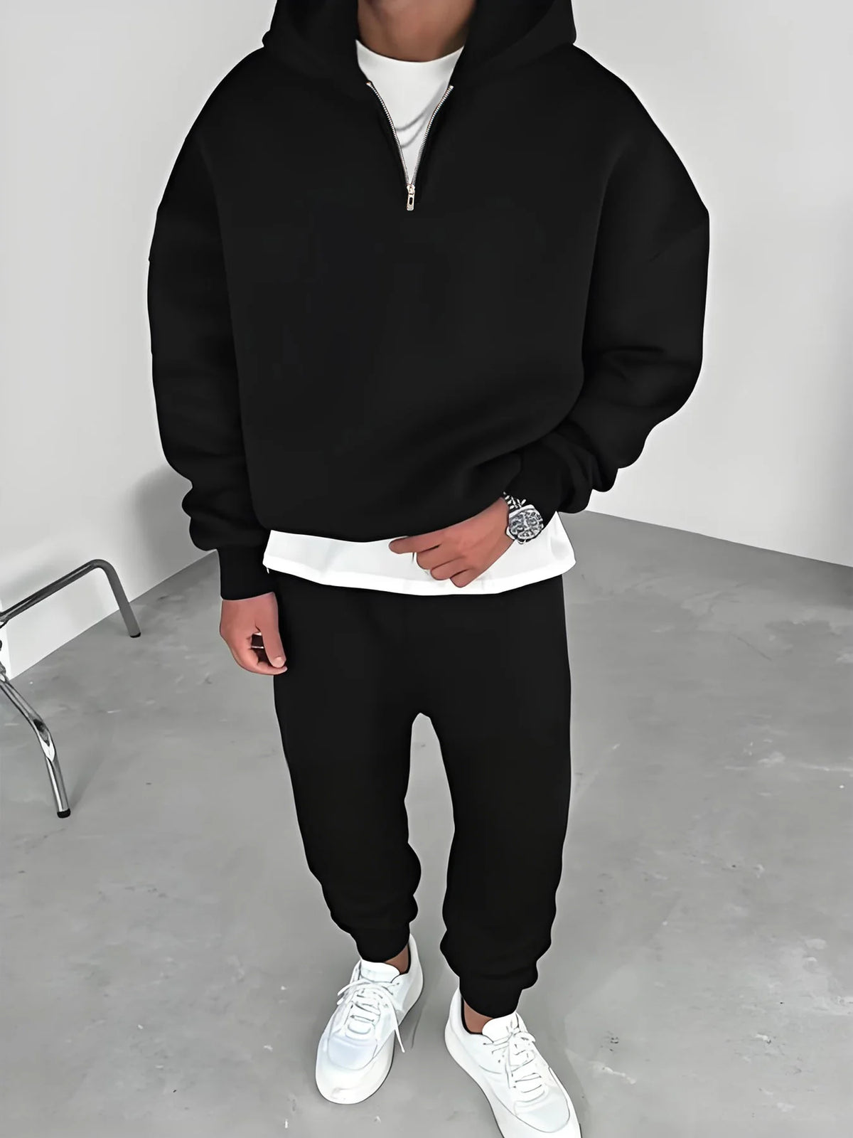 Unisex 2 Piece Set Fitness Running Casual Sport Set Comfortable Casual Sport Solid Color Suit Hooded Pullover Sweatshirt Trouser