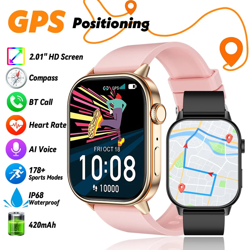 LIGE 2026 For Android IOS GPS Smart Watch Women 2.01