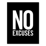 No Excuses Inspirational Quote Fitness Poster Gym Wall Decor , Motivational Art Typography Modern Canvas Painting Decoration