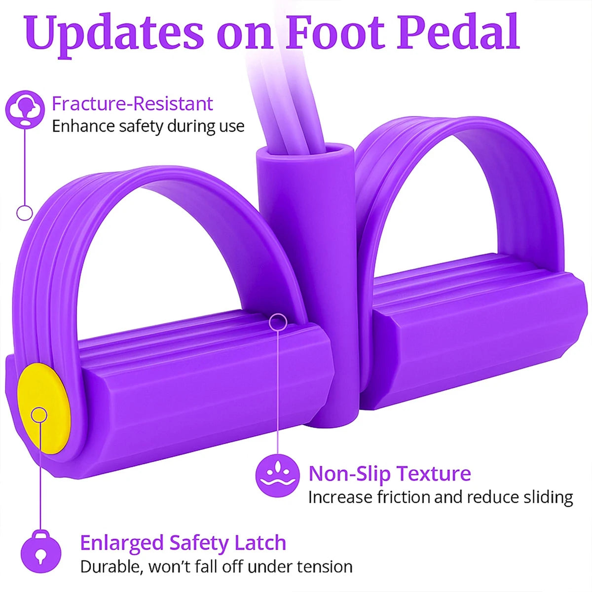 6-Tube Pedal Resistance Band Multifunctional Abdominal Workout Tensioner Home Fitness Elastic Rope Yoga Training Equipmen