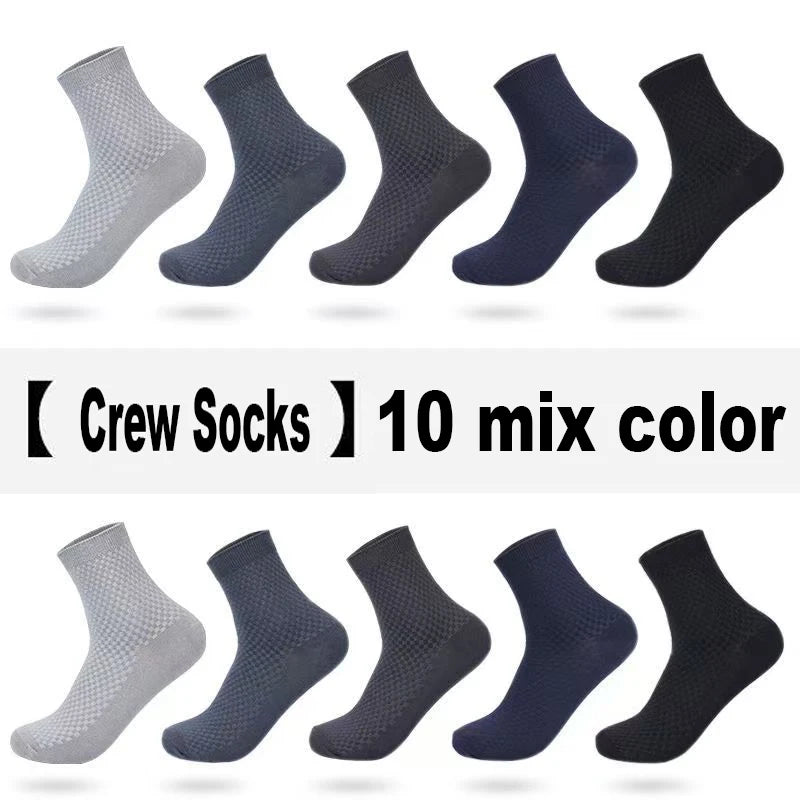 5/10 Pairs Men Socks Bamboo Fiber Short Ankle Socks Spring Summer Autumn Winter Business Breathable Male Long Sock Meias Man Sox