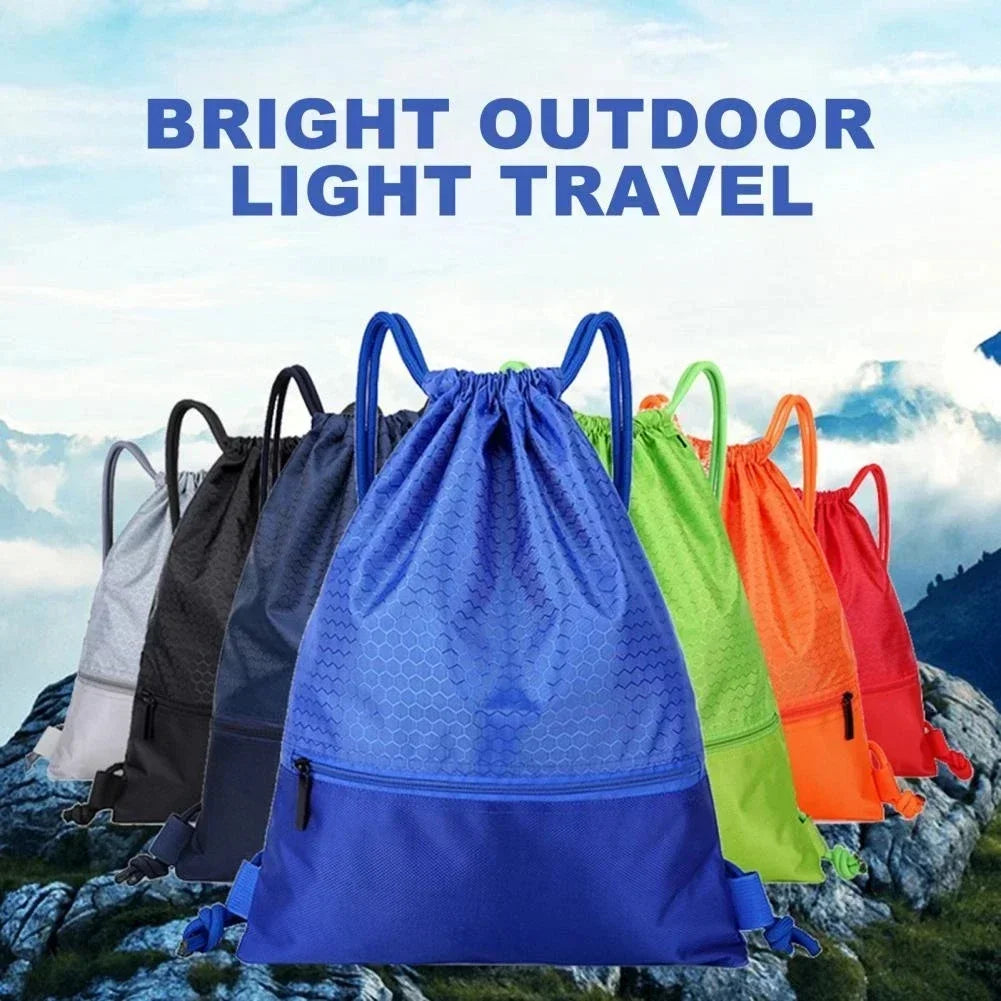 Outdoor Sport Drawstring Pocket Simple Backpack Men's and Women's Fitness Backpack Lightweight Basketball Bags Oxford Zipper Bag