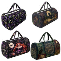 Dark Gothic Black Pentagram Witch Travel Totes Women Men Duffle Bags Outdoor Yoga Gym Storage Bags Halloween Travel Bag