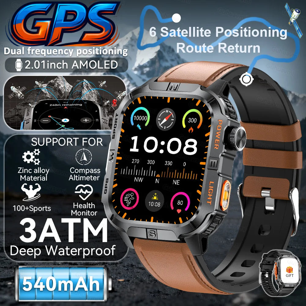 New Military Grade Smart Watch Men 2.01
