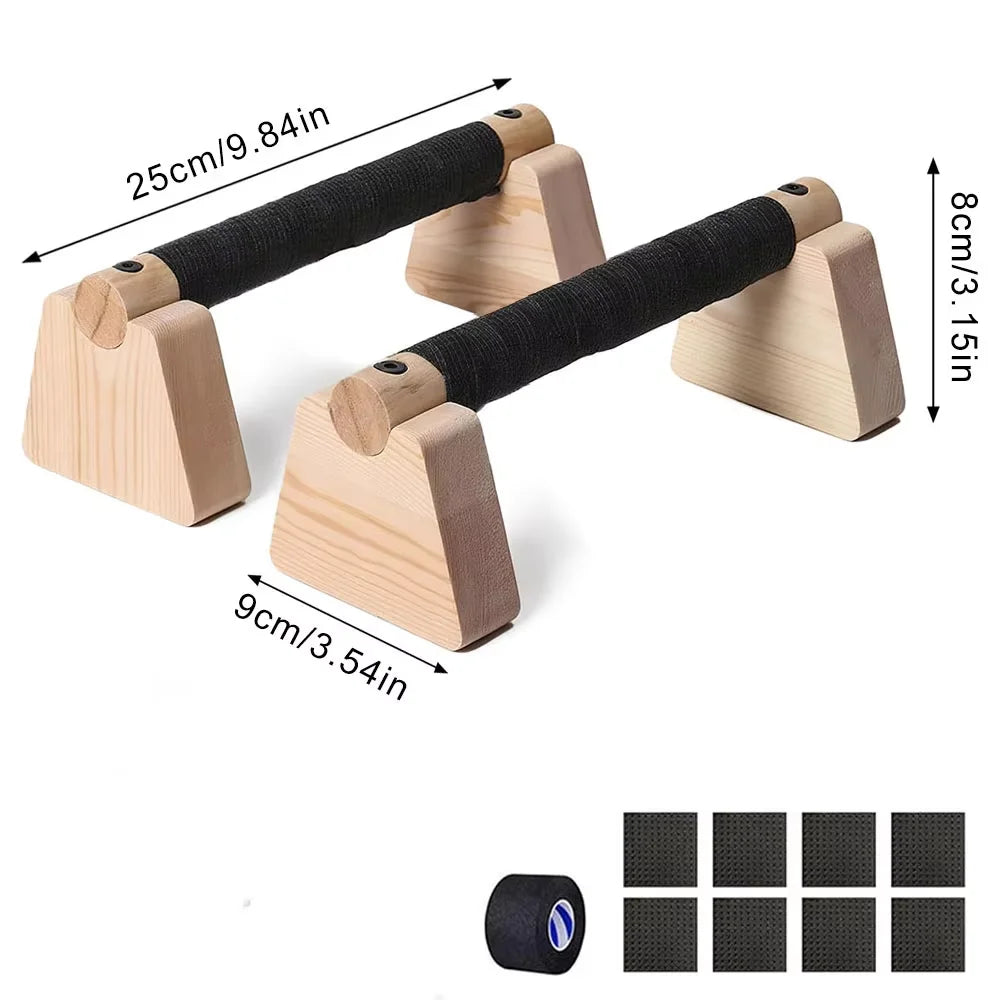 1 Pair Wooden Push Up Bar, For Home Workout Parallettes Bars,Push-up Stand Exercise Equipment Handstand Blocks for Men and Women