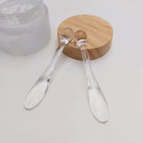 2pcs Eye Cream Applicator Spoon Roller Transparent Massage Stick Cosmetic Spatulas Wrinkle Facial Mask Skin Care Plastic Spoon