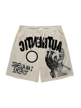 Fun Text Graphic Print Shorts High Quality Sport Training Breathable Fashionable Shorts Streetwear Men Fashion Casual Shorts