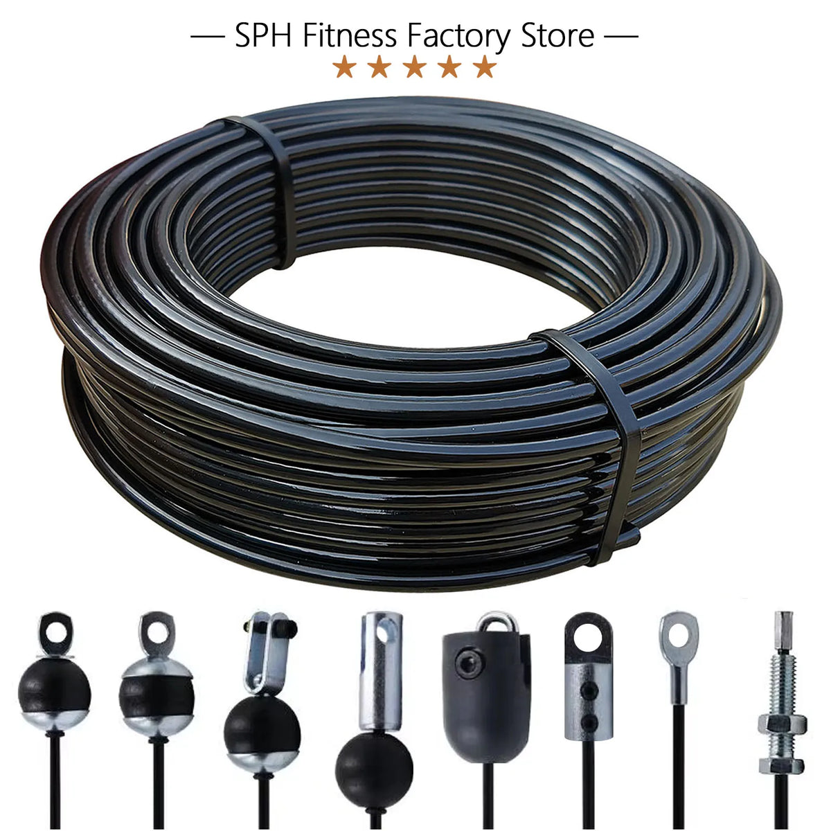 5/6mm Thick Steel Wire Rope Fitness Cable Pulley Machine Attachment  Heavy Duty Steel Wirerope For Home gym Workout Accessorie