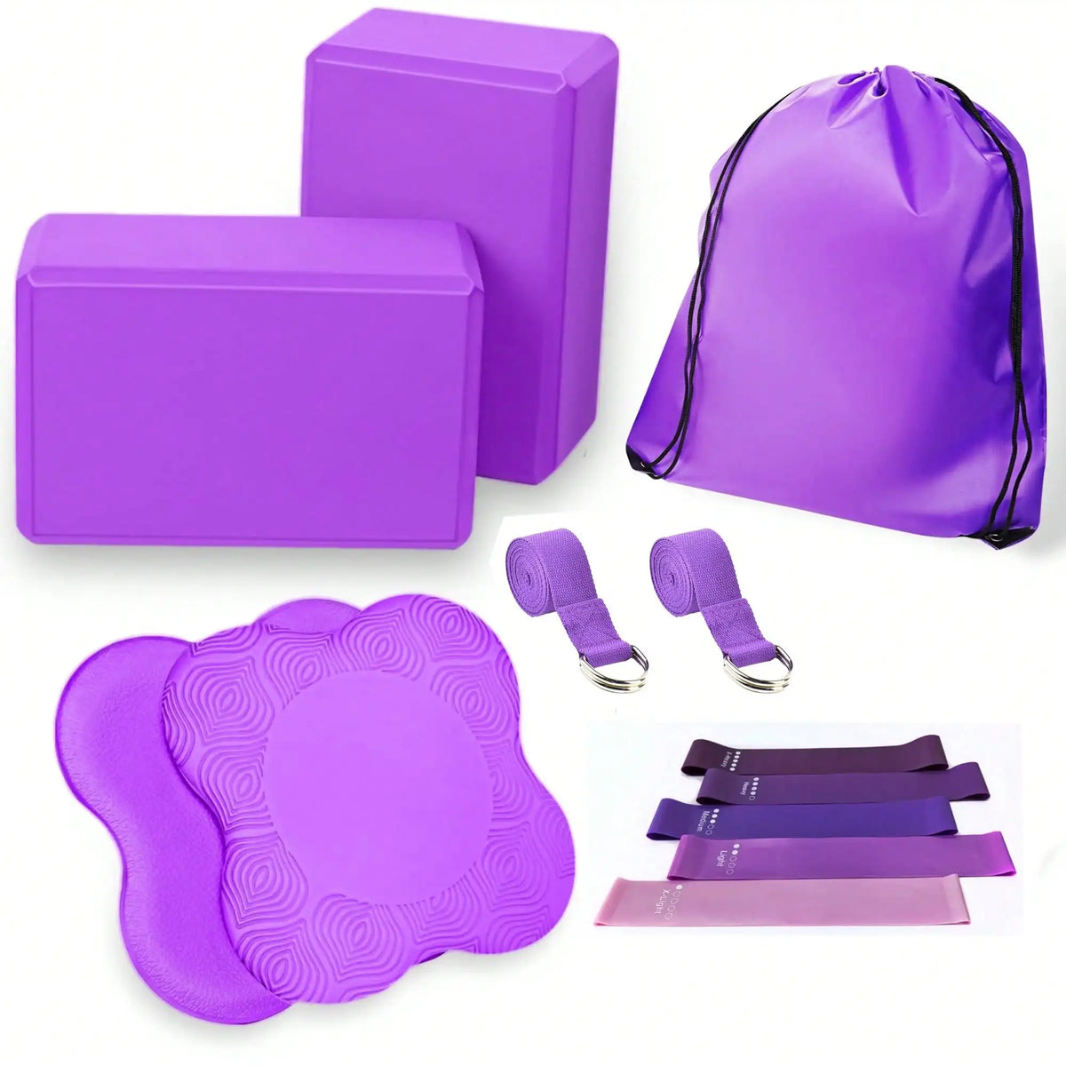Yoga Brick Set - 2/5/12 Pieces Foam Pilates Yoga Bricks for Yoga Pilates Meditation Stability Balance Deeper Stretching