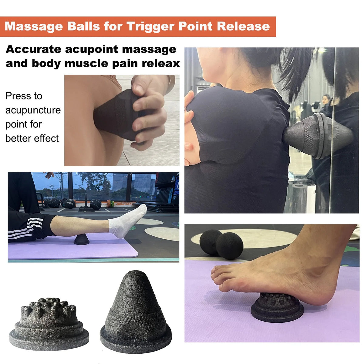 5-in-1 Fascia Roller Set Muscle Recovery Set-Vibrating Foam Roller&Peanut Massage Ball for Back,Neck,Leg Yoga Workout