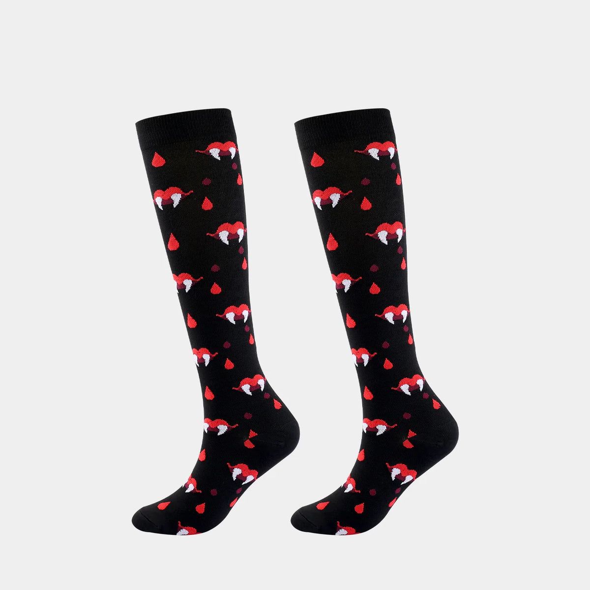 2 Pairs Funny Halloween Unisex Sports Compression Leg Socks Elastic Support Socks for Festival Daily Wear