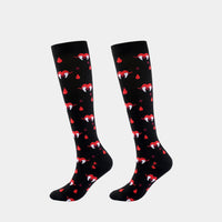 2 Pairs Funny Halloween Unisex Sports Compression Leg Socks Elastic Support Socks for Festival Daily Wear