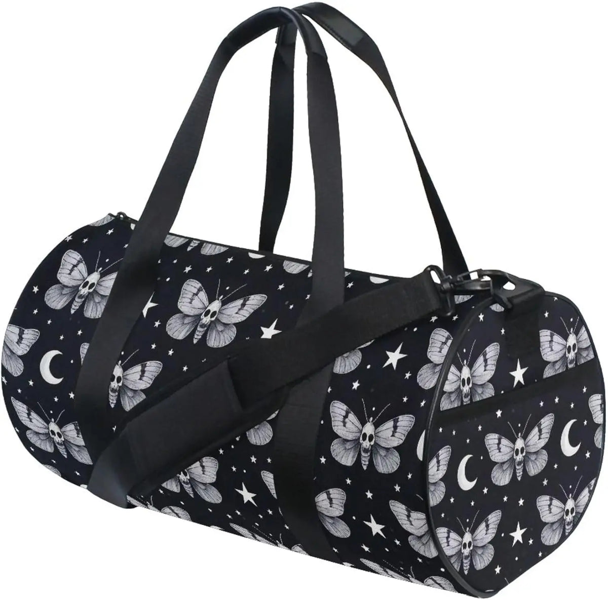 Sports Duffel Bags Gothic Skull Butterfly Athletic Gym Bag Overnight Workout Travel Tote Luggage for Men Women Yoga
