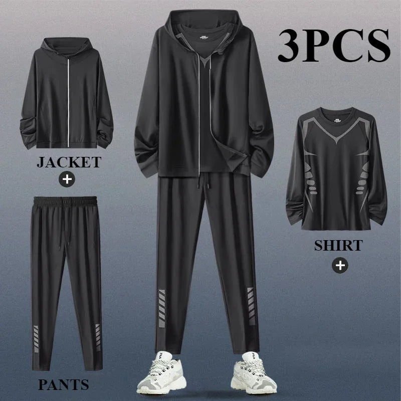 Sports Suit Men's Running Training Clothes Fitness Clothes Spring 1-3 PCS Running Quick-drying Sports Sets Mens Clothes