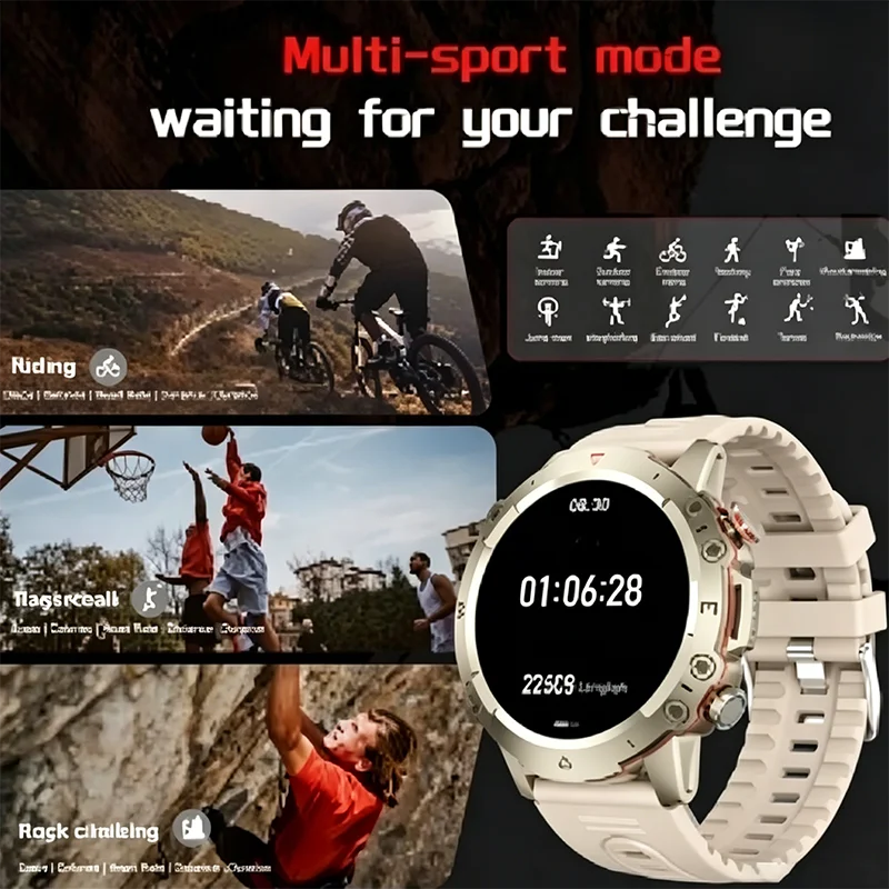 New Full-Touchscreen HD Sports Smartwatch, Unisex, with Call/Message Alerts,  Watch Faces, Multiple Sports Modes, Music Playback. Suitable for Android & IPhone, Ideal Gift for Everyone