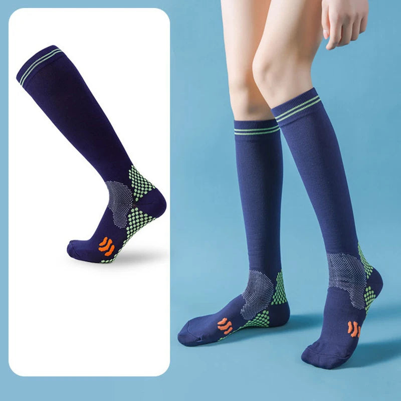 Sport Compression Socks Shock-Absorbing Anti-Slip Varicose Veins Socks Absorb Moisture Sweat Running Cycling Socks Varicose Vein