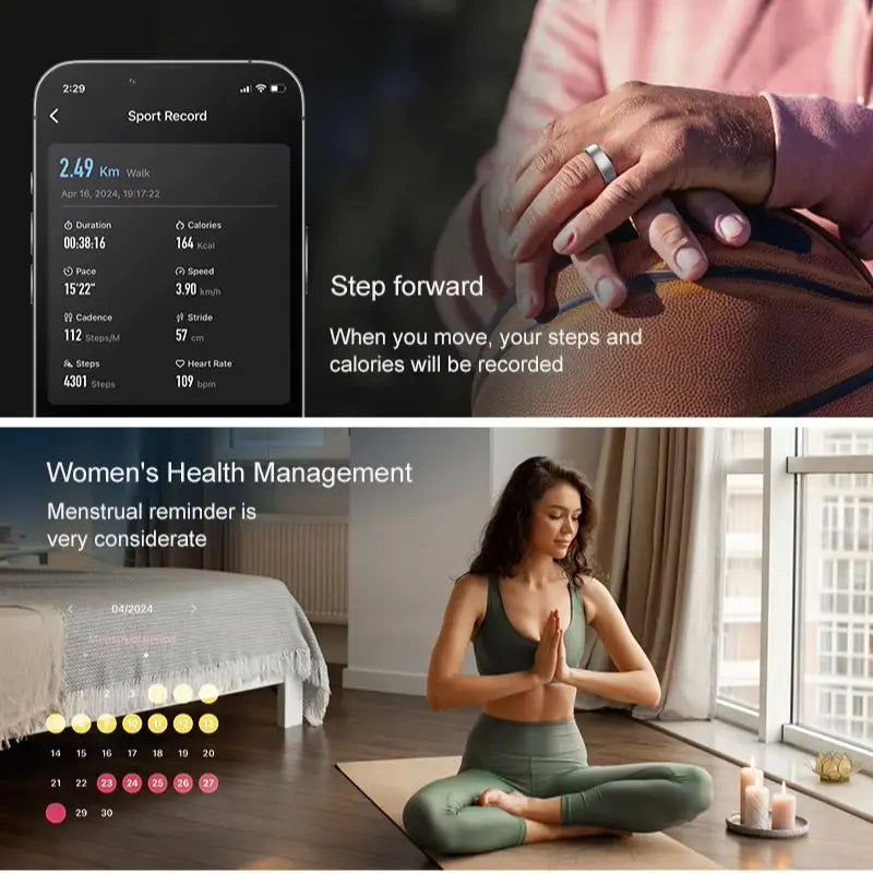 Smart Ring R10 Gesture Control Heart Rate Body Temperature Blood Oxygen Sleep Monitor 5ATM Waterproof Multi Sport Smart Ring
