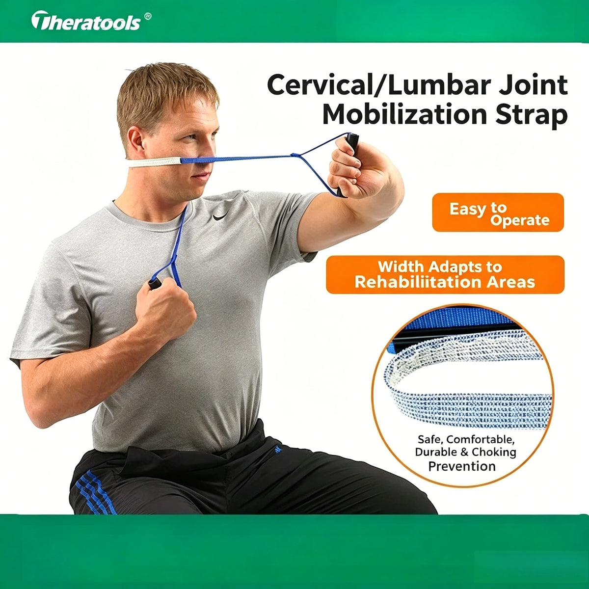 Mulligan Cervical Spine Mobilization Strap - Neck Self-Relaxation Tool for Joint Release & Rehab Training