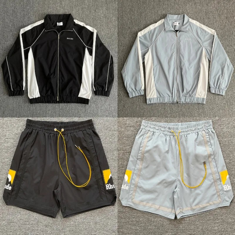 2026 Latest Style Men's Rhude Print Casual Shorts Loose Fit Nylon Drawstring High Quality Beach Sports Shorts Quick Delivery