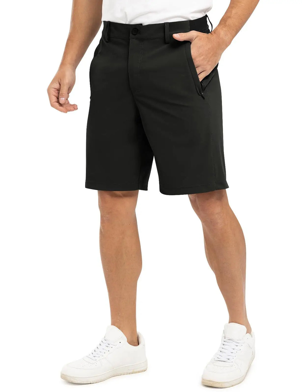 2021 New Summer 100% Cotton Solid Shorts Men High Quality Casual Business Social Elastic Waist Men Shorts 10 Colors Beach Shorts