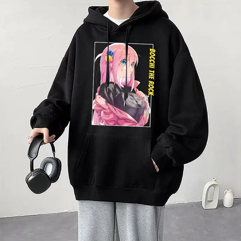 Anime Cos BOCCHI THE ROCK! Hoodie Kessoku Band Logo Couples Hoodies Goto Hitori Ijichi Nijika Cospaly Oversized Long Sleeve Male