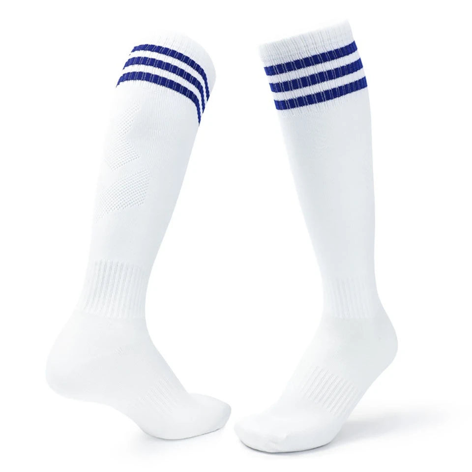 Loogdeel 1 Pair Soccer Socks Stretchy Compression Knee High Tube Socks Football Athletic Socks for Men Women Teens Kids