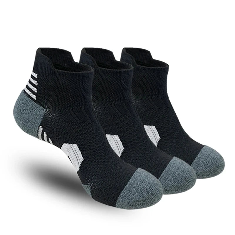 3Pair Professional Fitness Sports Socks Towel Bottom Non-Slip Running Socks Men Women Short Quick-Drying Basketball Training So