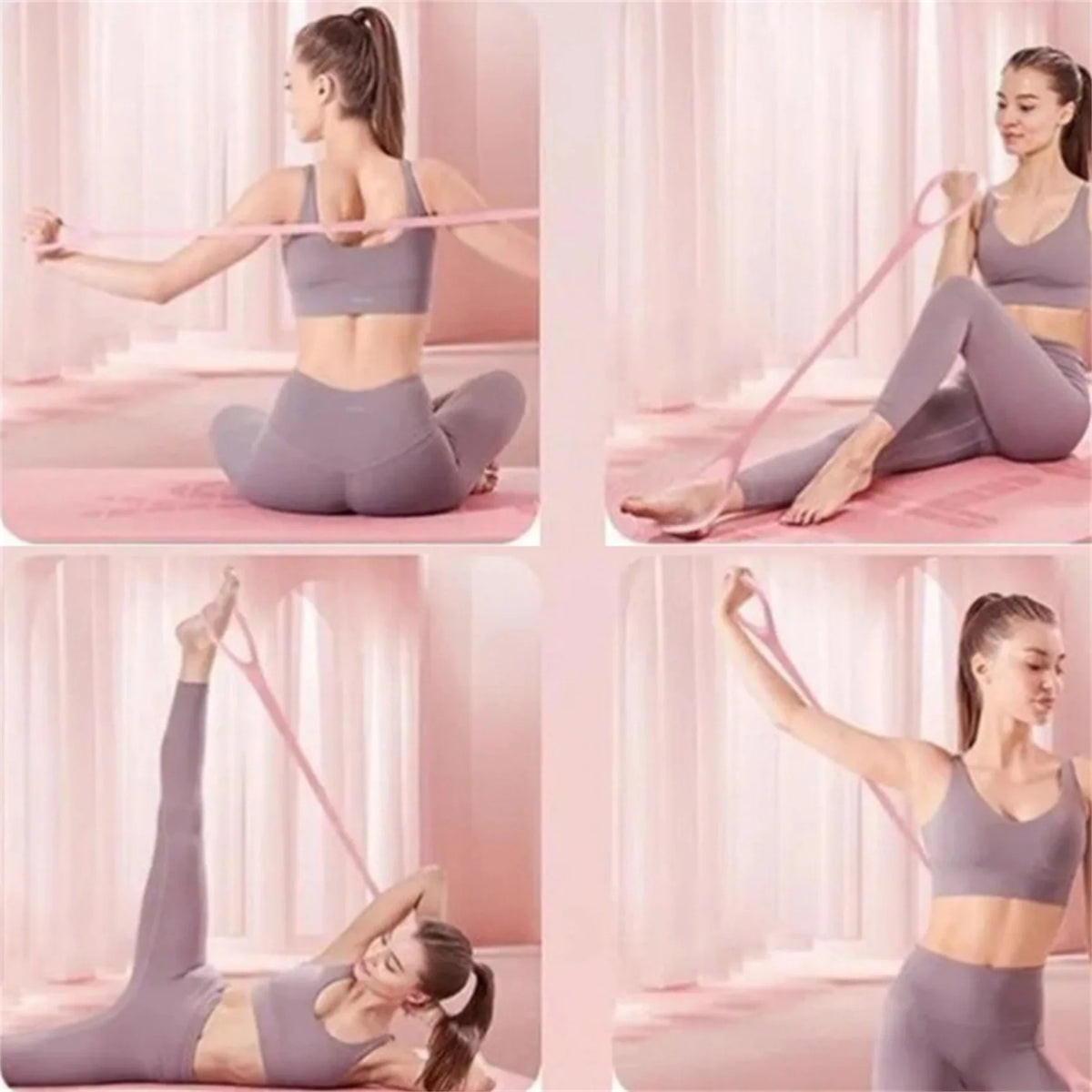 1/2/3PCS New 8-character Puller Home Fitness Equipment Elastic Belt Yoga Auxiliary Female Open Shoulder Beauty Back Stretcher