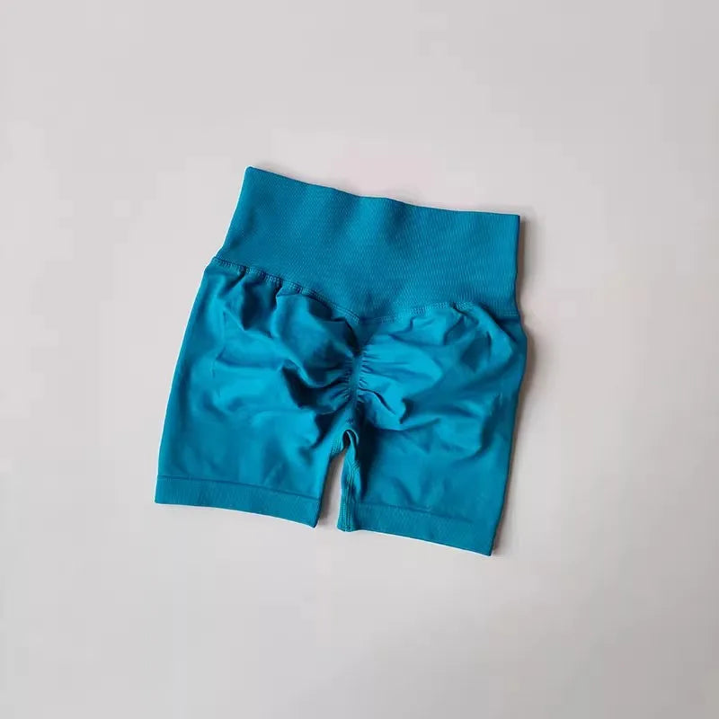 Summer High-Waist Women's Yoga Shorts Breathable Fitness Shorts Butt Lift Sports Running Cycling Push-Up Workout Gym Shorts