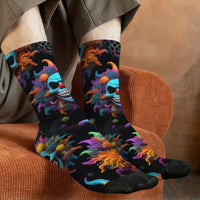 Funny Gothic Clown Skull Print Men's Socks Breathable and Skin-friendly Socks Novel Funny Harajuku Style Street Fashion Socks