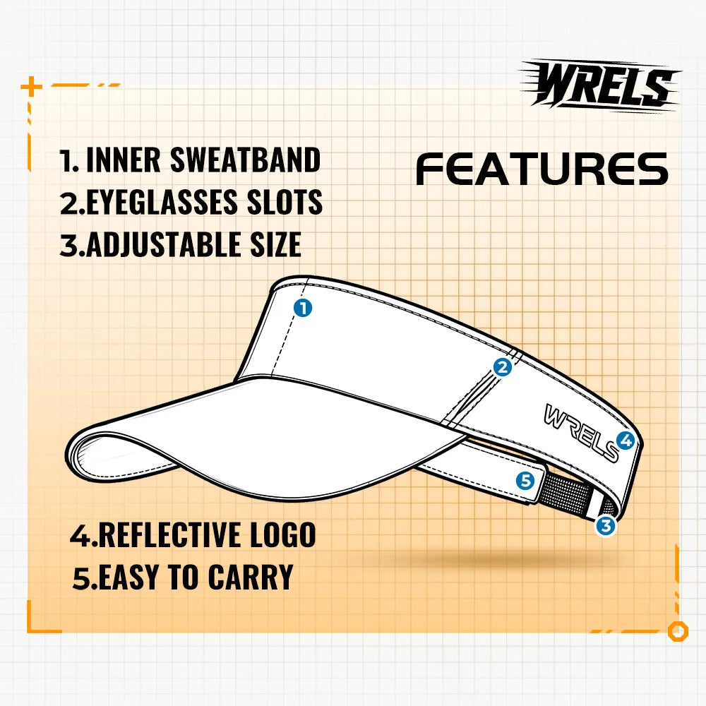 WRELS Sun Visor Hat Empty Top Baseball Cap Quick Dry UV Protection Sports Lightweight Running Tennis Golf Visor Hats for Women