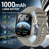 2026 New Military Grade 1000mAh Smart Watch Men 2.04" HD Screen Waterproof Sports Fitness Tracker Bluetooth Call Men Smartwatch