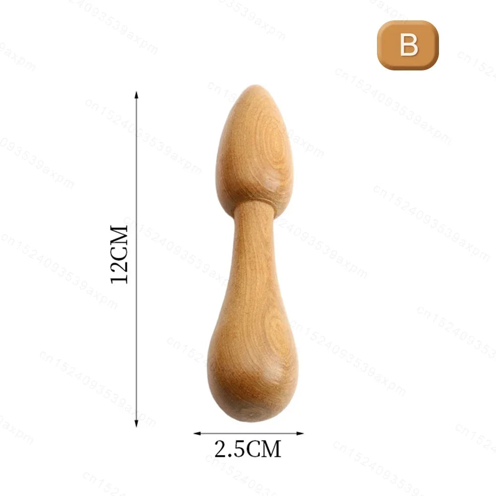 Natural Wooden Acupoint Stick Dial Stick Meridian Pen Massage Stick Body Meridian Stress Relief Foot Sole Acupoint Massage Tools