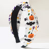Women Halloween Cosplay Knotted Padded Headband Pumpkin Spider Bat Print Wide Hair Hoop Trick or Treat Hair Accessories