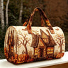 Halloween Quilted Luggage Bag Ghost Castle Weekend Bag Large Capacity Autumn Travel Gym Women's Overnight Short Trip Tote Bag