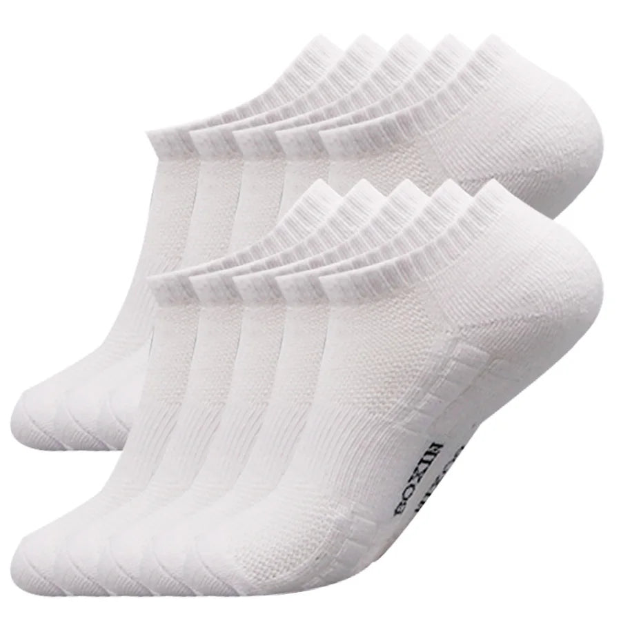 10Pairs Men's Athletic Socks Set - Cool Comfortable Short Warm Solid Color for Running Gym Hiking