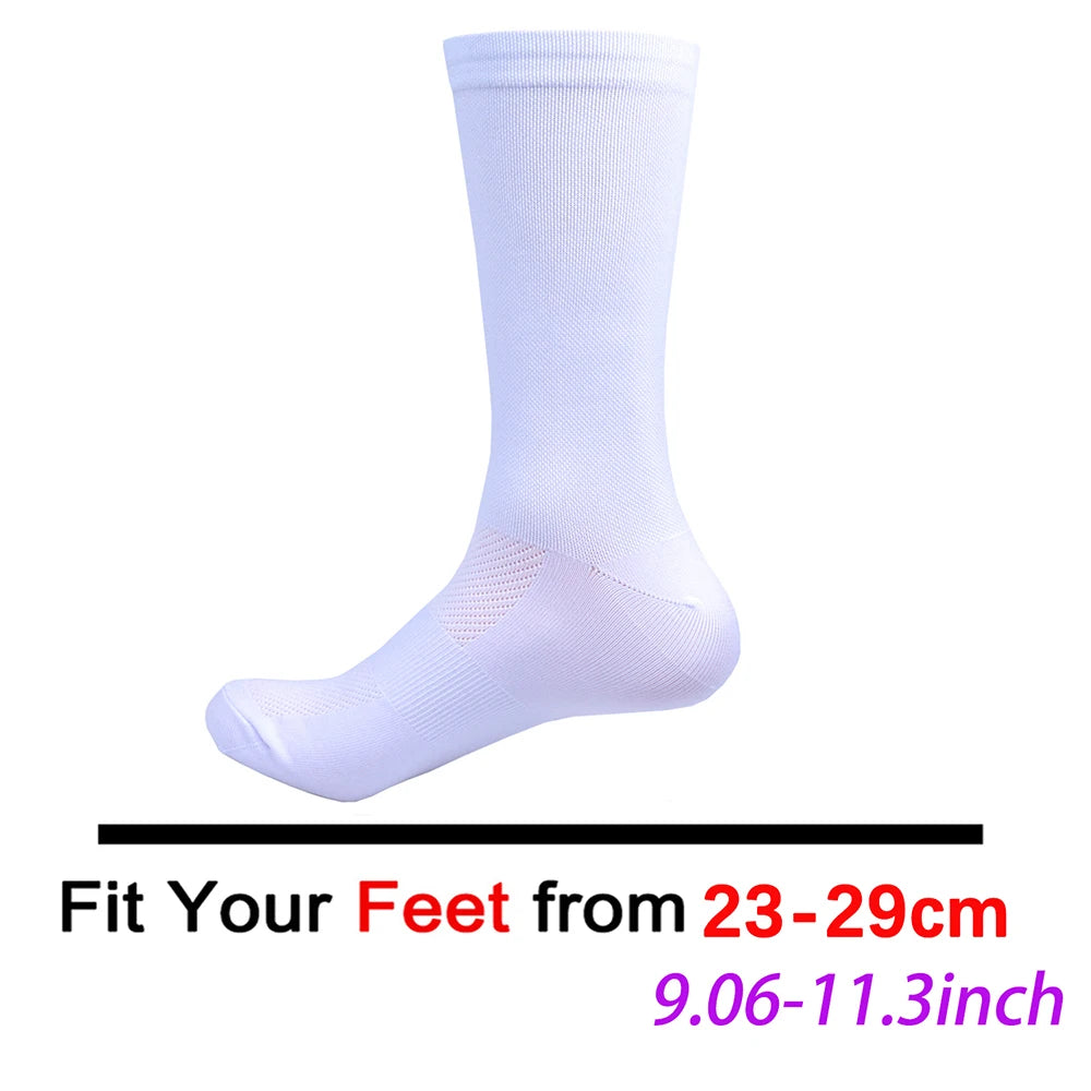 White TREKKING Cycling Socks Non Slip UAE Team Soccer Socks Cushioned Breathable Running Yoga Basketball Bike Sports Grip Socks