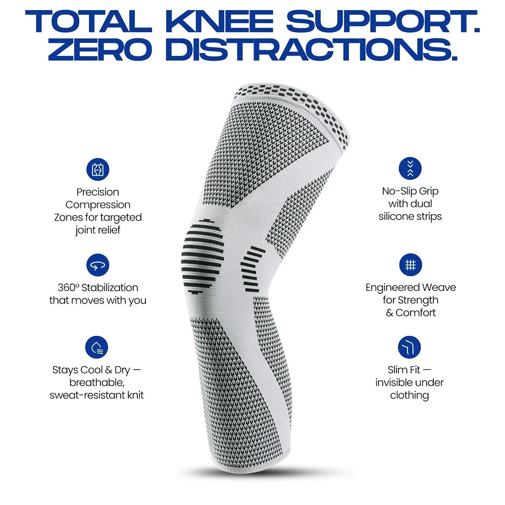 1/2PCS Compression Leg Sleeve - Long Knee Sleeve, for Knee Pain Relief, Swelling, Arthritis, Poor Circulation, Runner, Sports